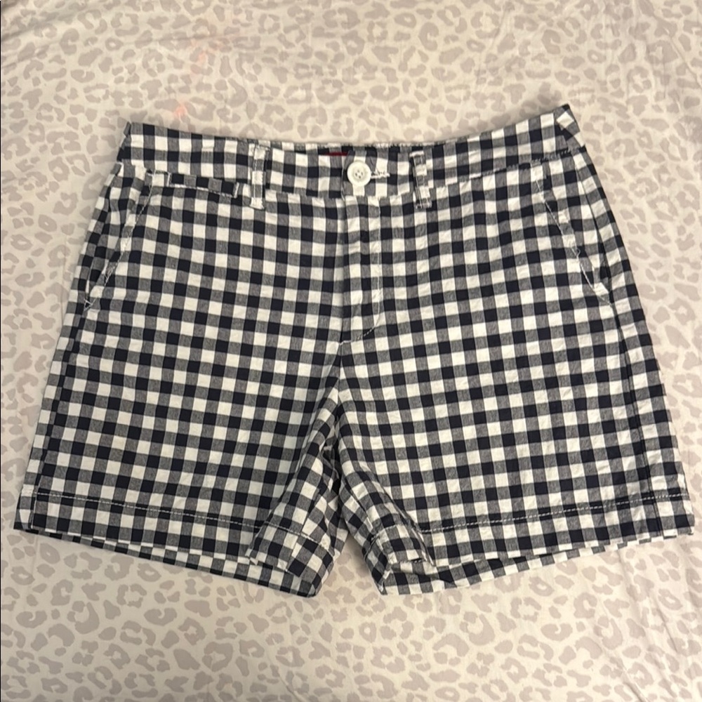Navy and White Gingham Shorts